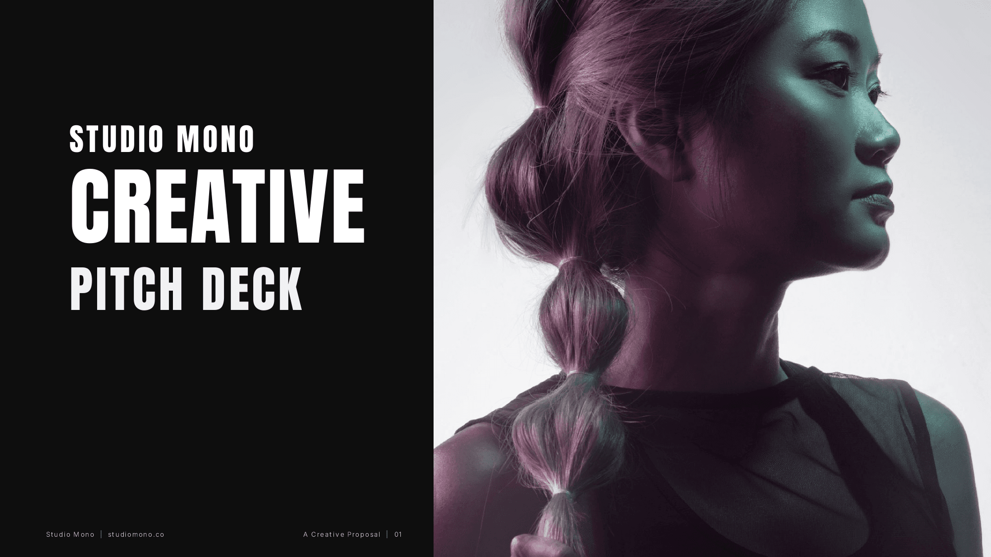 Studio Mono - Monochrome Pitch Deck, a portfolio produced by McLeuker AI